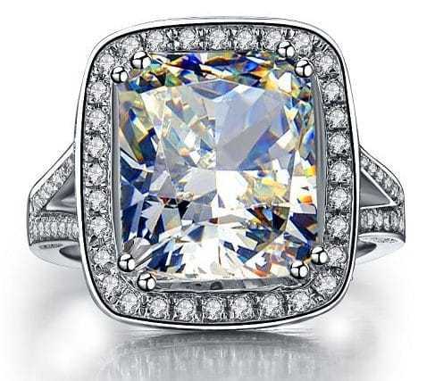 cushion cut diamond engagement ring with side stones