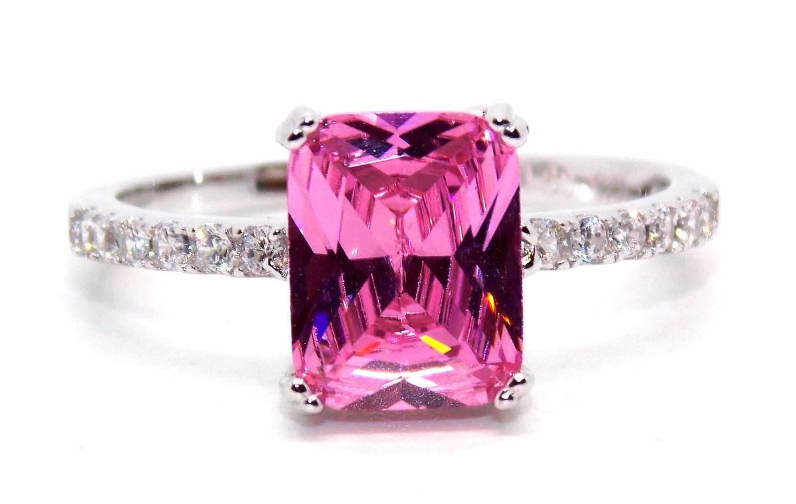 pink sapphire diamond ring with side stones